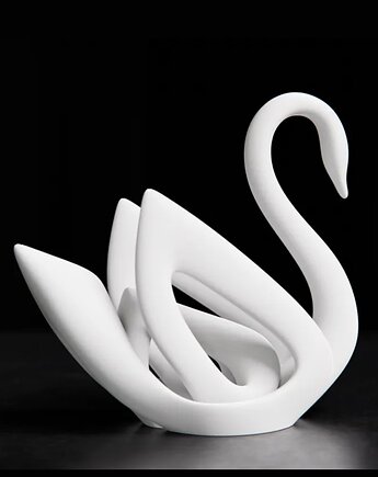 Autorska rzeźba Łabędź SWAN, oryginalna, minimalistyczna figurka, POLY STUDIO