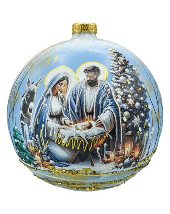 Bombka okrągła: Szopka Betlejemska w zestawie ze stojakiem, Syn Bombkarza