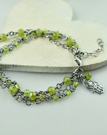 Peridot w srebrze - bransoletka, Sunflower Kornelia Kubinowska