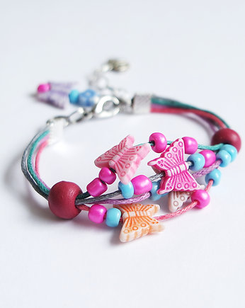 Bransoletka - Motylki 6 - sznureczki - dla dzieci, yenoo