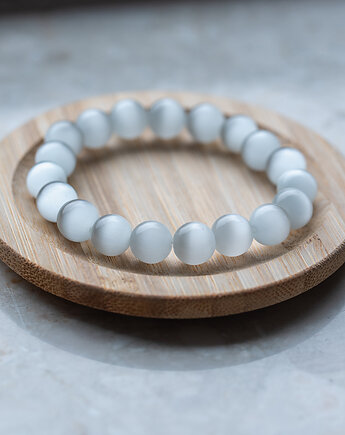 Biała bransoletka kocie oko, All My Jewelry