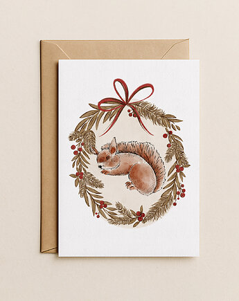 Kartka świąteczna z wiewiórką, Mint In Paper