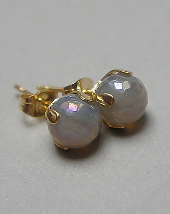 Dots - agaty szare mystic /alloys collection/ - sztyfty, KiKa pracownia