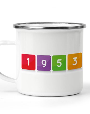 Kubek metalowy rok, data urodzin 9, Kreatywny Warsztat