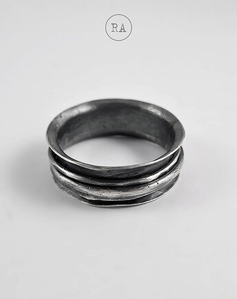 SPINNER pierścionek ze srebra oksydowany, OSOBY - Prezent dla dziadka