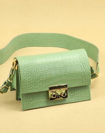 AMELIA II XS miętowy CroCo limited GOLD, FABIOLA TOREBKI