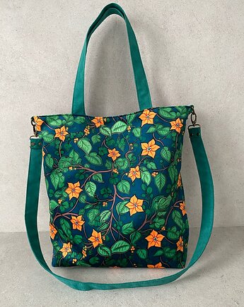 Torba na ramię XL - print botaniczny, PRACOWNIA 166