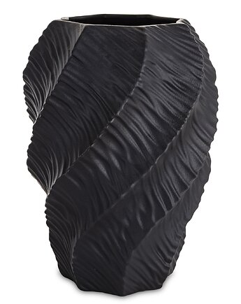 Wazon porcelanowy 35,5x17x12 cm TWISTER czarny, MIA home
