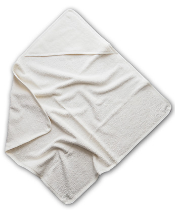 Lniany ręcznik frotte z kapturkiem CREAMY WHITE, OKAZJE - Prezent na Parapetówkę
