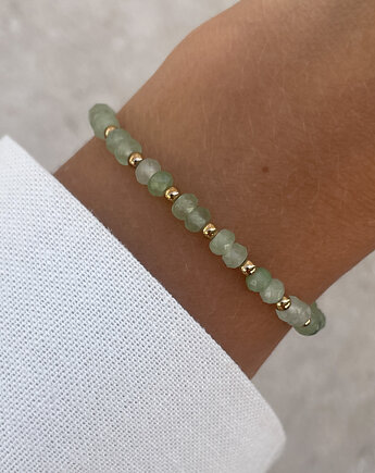 Bransoletka na gumce jadeit jasnozielony, Bring Biżuteria