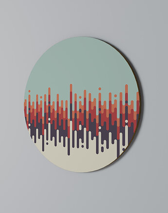 CHROMA CONTOURS Obraz okrągły 69cm - dekor dębu, SPACEREBELS