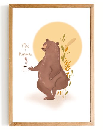 " Miś i kakałko" grafika do pokoiku, Mijoszka