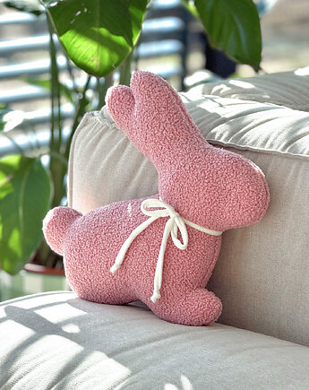 Poduszka zajączek zając boucle różowy, SPARROW