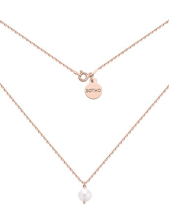 Naszyjnik z różowego złota z naturalną perłą, SOTHO
