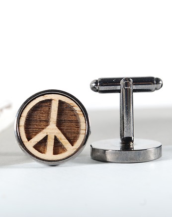 Eleganckie spinki mankietowe - prezent dla niego - pacyfa, MOOD for WOOD