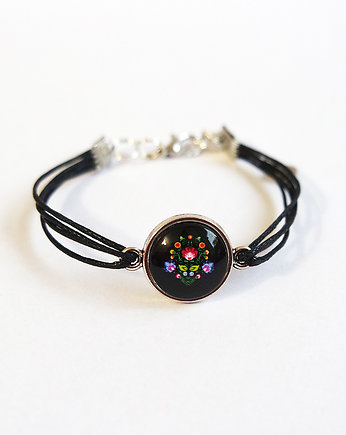 Bransoletka - Folkowa - czarna, sznurki, yenoo