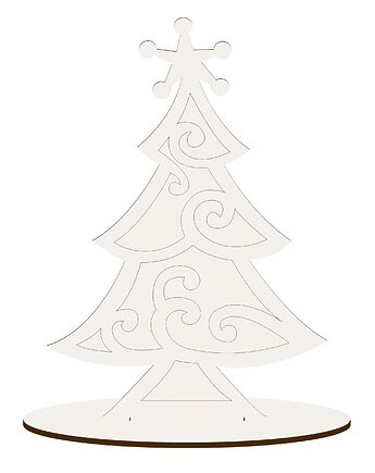 Figurka dla Dzieci Drewniana BIAŁA Choinka Ozdoba Świąteczna do Malowania, smxdsgn