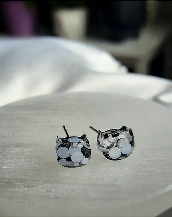 Kolczyki sztyfty kolorowe, ciemne, Figa handmade accessories
