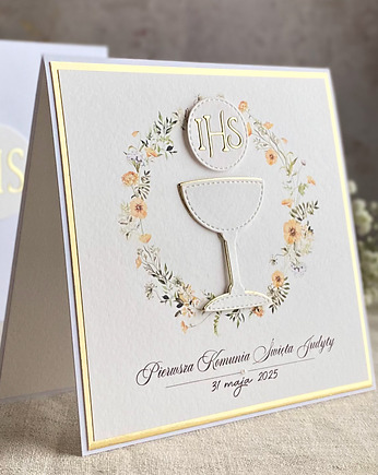 Kartka na komunię w ozdobnej kopercie, 76c, Anna Art and Crafts