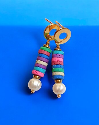 Kolczyki SUMMER COLLECTION : sztyfty kółka, kaktusia