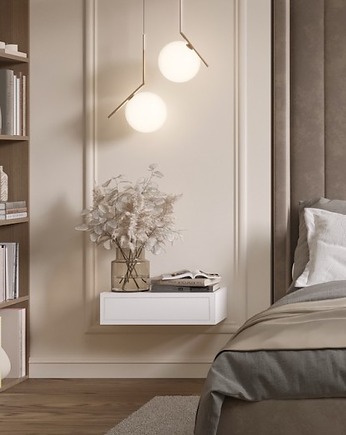 Miley mdf- szafka nocna, wisząca szafka z szufladą, szafka nocna, szafka, Papierówka Simple form of furniture