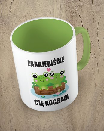 Kolorowy kubek z hasłem ŻAJEBIŚCIE CIĘ KOCHAM - mix kolorów, Fotobloki and decor