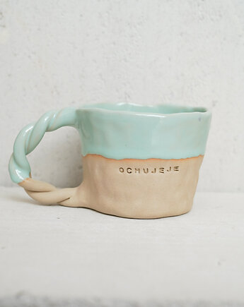 Kubek z brzydkim napisem OCHUJEJE 300 ml, rel ceramic