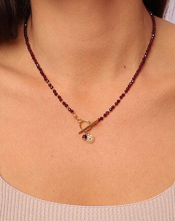 Naszyjnik granat z zawieszką, Bring Biżuteria