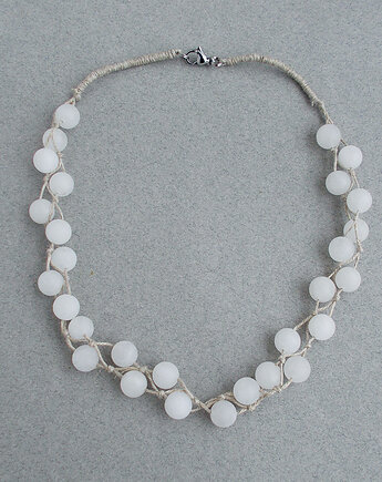 Matowy Jadeit Naszyjnik lniany, galeria nuit