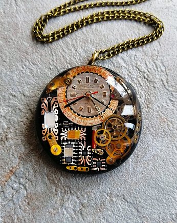 PRECIOUS TIME II - NASZYJNIK STEAMPUNK - Unikat, DROBINY CZASU