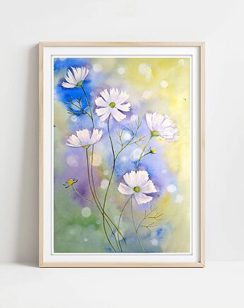 Oryginalna akwarela. Kosmosy A3, Malgorzata Domanska