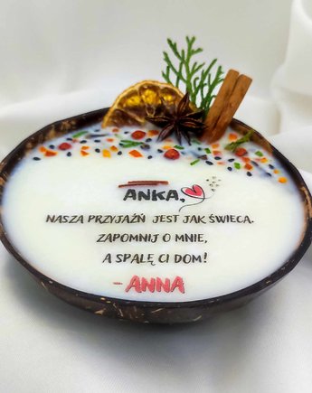 Świeca dla przyjaciółki SPALĘ CI DOM, Swiecznikowo
