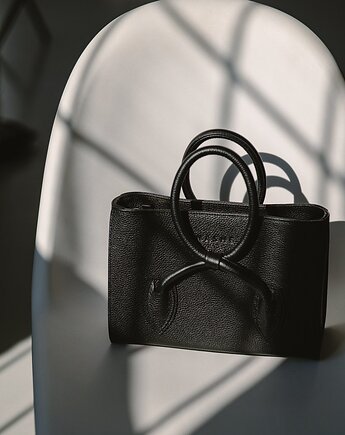 BOW BAG - skórzana torebka - czarna, NASHE