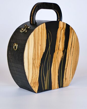 Kuferek EIWAZ - Oliwka + Czarny dąb, Wood Design Studio