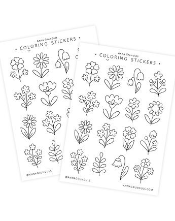Naklejki do Kolorowania Kwiaty 1 Arkusz