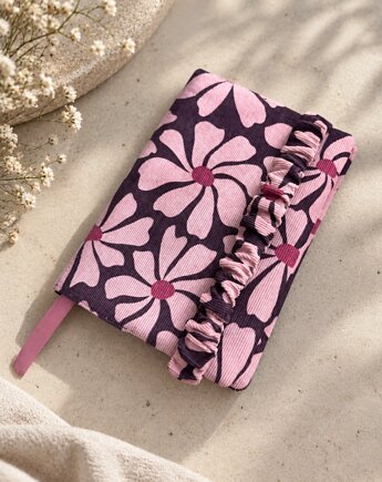 Etui materiałowe na książkę margaretka róż, sacky bag