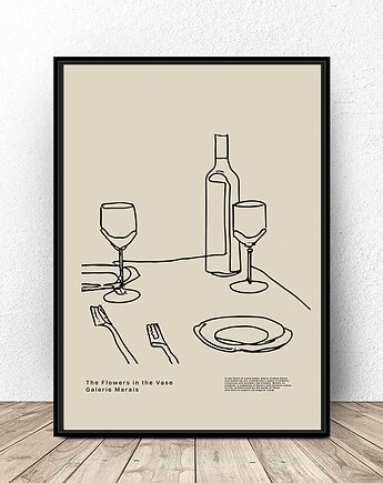 Beżowy plakat "Włoski Lunch" A3 (297mm x 420mm), scandiposter