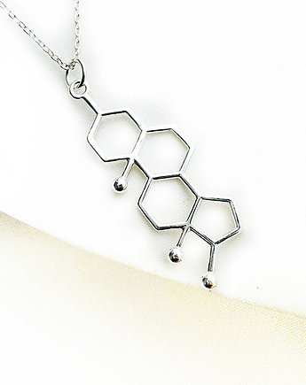 Naszynik testosteron,molekuła testosteronu srebro, Anemon Atelier