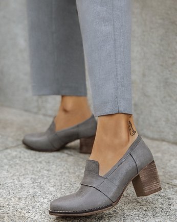 SKÓRZANE PÓŁBUTY ZAPATO 250 SZARY, Zapato