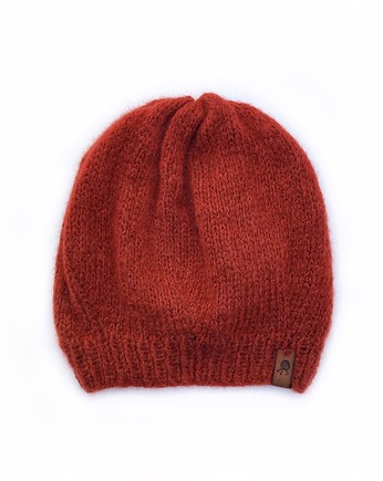Ruda czapka beretowa z alpaki Parisian, Holy Alpaca Knit