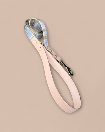 Smycz miejska Light Blue / Nude Leather, Rufus Szyje