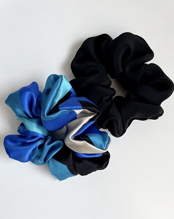 Zestaw 2 jedwabnych gumek do włosów Black Silk &  i Ivess - 3 rozmiary, Volie Line