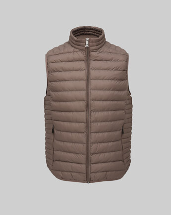 Kamizelka pikowana bezrękawnik Vestone slim fit beżowa