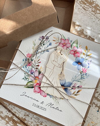 Kartka ślubna z personalizacją ręcznie robiona - Kartka na ślub, sorte
