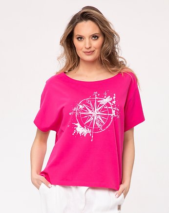 T-shirt z nadrukiem Inca Look 114 różowa, Look made with Love