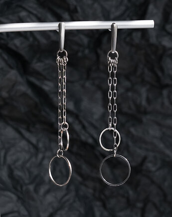 Długie stalowe kolczyki z kółkami, AT NOON