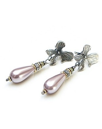 Kolczyki srebrne Orchid vol. 18 /powder violet/ -  , Katia i krokodyl