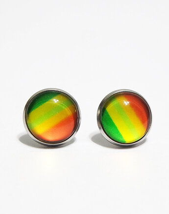 Kolczyki - Pasy, żółte, zielone, pomarańczowe, yenoo