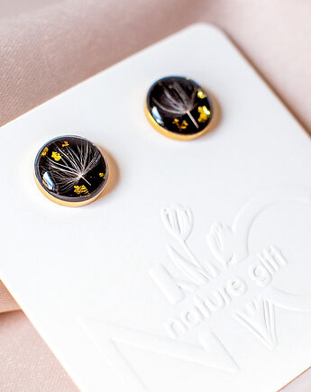 Kolczyki sztyfty z rzęsek dmuchawca, nature gift