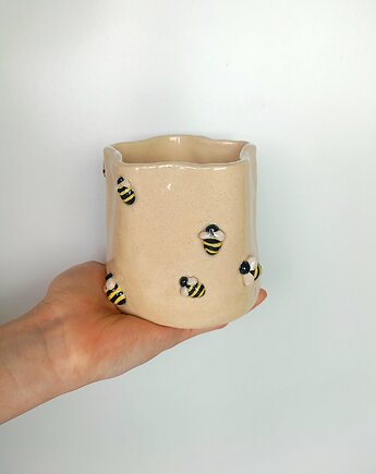 Ceramiczna czarka typu gniotek w pszczółki, Ceramic Reve